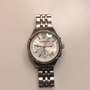 Michael Kors silver watch with diamond face
